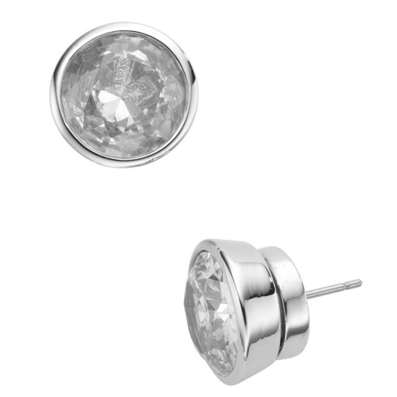 michael kors logo crystal stud earrings